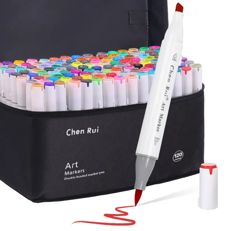 48/60/80/120/168 Colors Alcohol Markers Set, Marker Pen Set, Art Supplies, Art Materials, With Bleeding-Proof Drawing Mat, Brush&ChiselDual Tips Art Markers for Coloring,Sketching,Card Making and DIY Patinting-for Adults and Students -Refillable