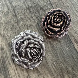 Wild Rag Scarf Slide Antique Silver or Copper Rose