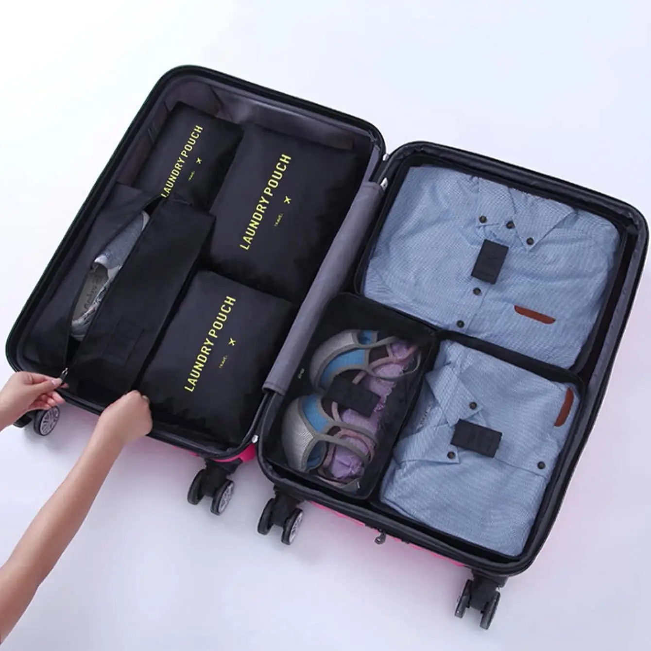 Outdoor Multifunctional Zipper Mesh Assortment Bags, Sweet Furniture, 7 Counts/set Travel Bag, Traveling Bags, Portable Large Capacity Travel Organize