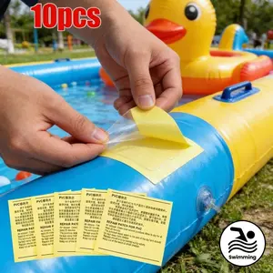 10 repair patches, inflatable product repair patches, tent, swimming ring waterproof repair patches, sleeping bag outdoor round transparent waterproof repair patches, portable reflective repair patches, Swimming Pool Accessories