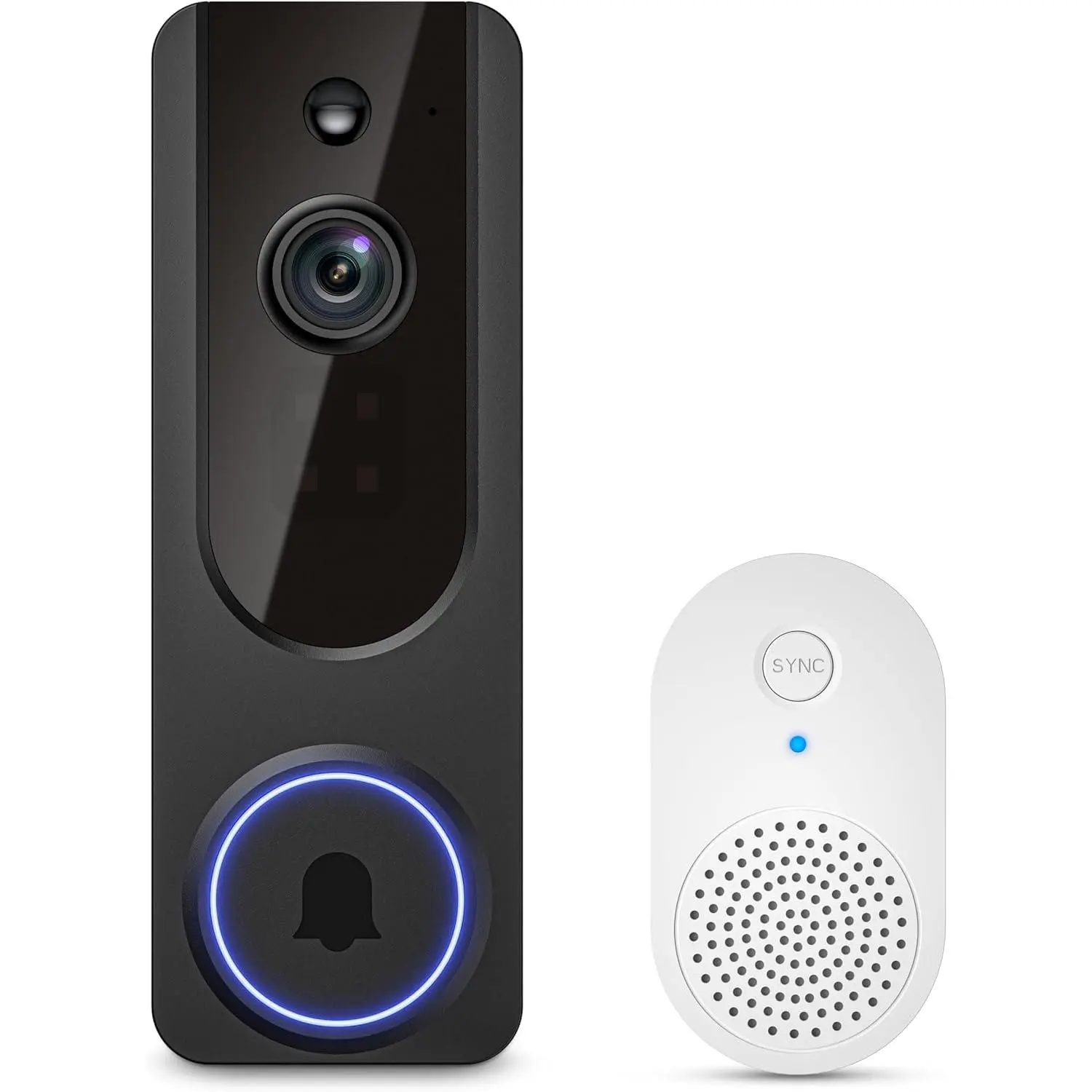 Doorbell Camera Wireless with Indoor Receiver, Baby Monitor, Battery Powered, AI Human and Motion Detection, 2 Way Talk, 1080P Night Vision, Cloud Storage (Sold Separately)