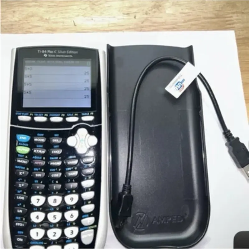Texas Instrument TI 84 Plus C Graphing Calculator W Cover Tested black