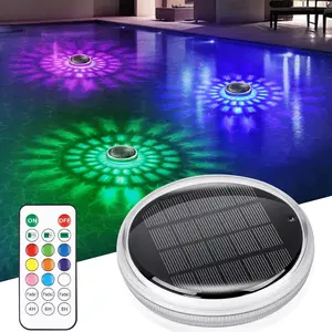 Solar Floating Pool Lights(2 Pack), Pool Lights That Float with Remote Control, 9 Lighting, Timing Mode, IPX7 Waterproof for Inground Pool, Bathroom, Bathtub, Pool Party
