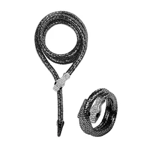 OIDEA Bendable Snake Necklace and Bracelet Set for Women - Rhinestone Diamond Adjustable Snake Choker Bangle Statement Jewelry summerwins,summerwins