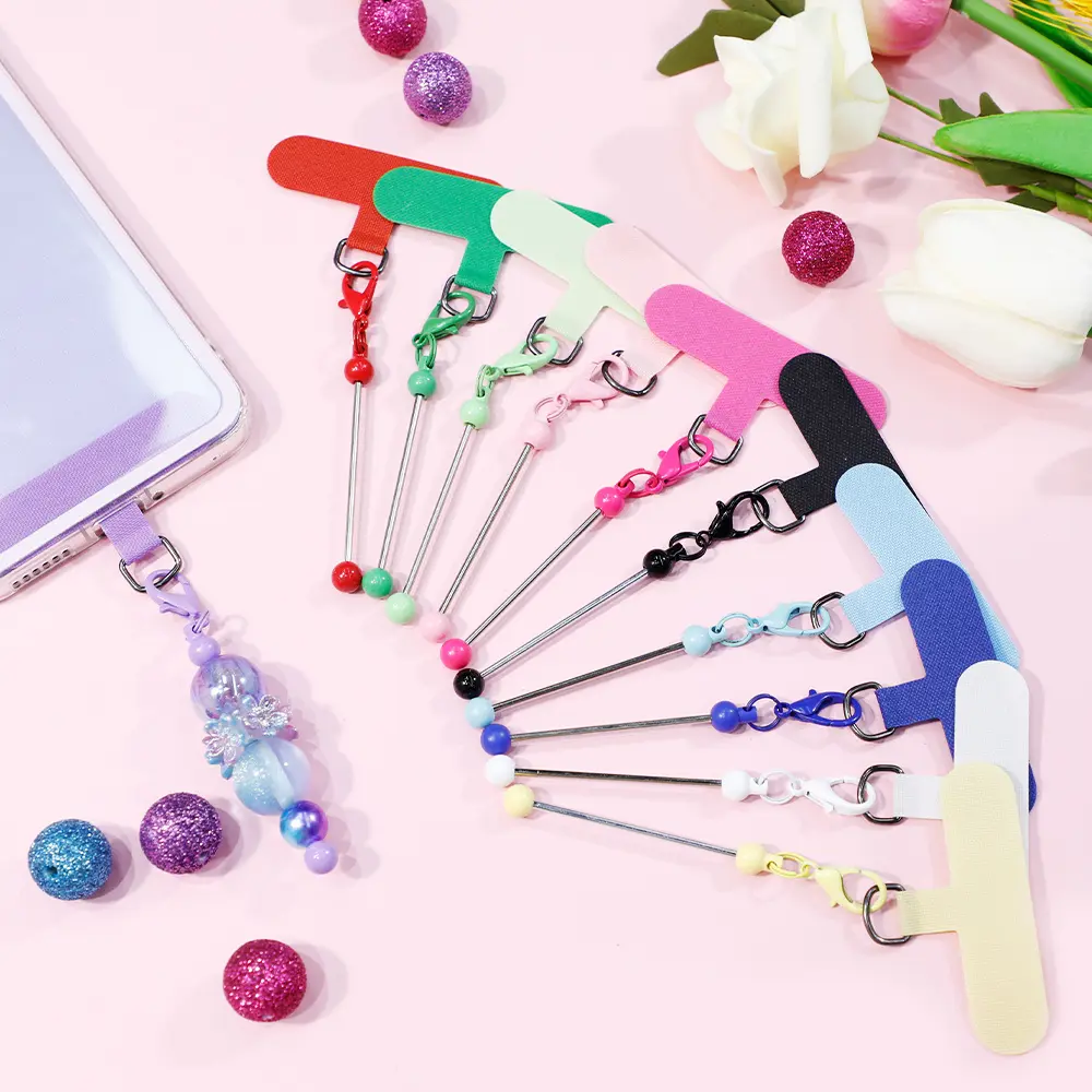 Colorful Beaded Mini Phone Keychains (11pcs/22pcs/33pcs) - Car Exterior Decoration Accessories, Keychain for Purse, DIY Decoration, Holiday Gifts, Beads