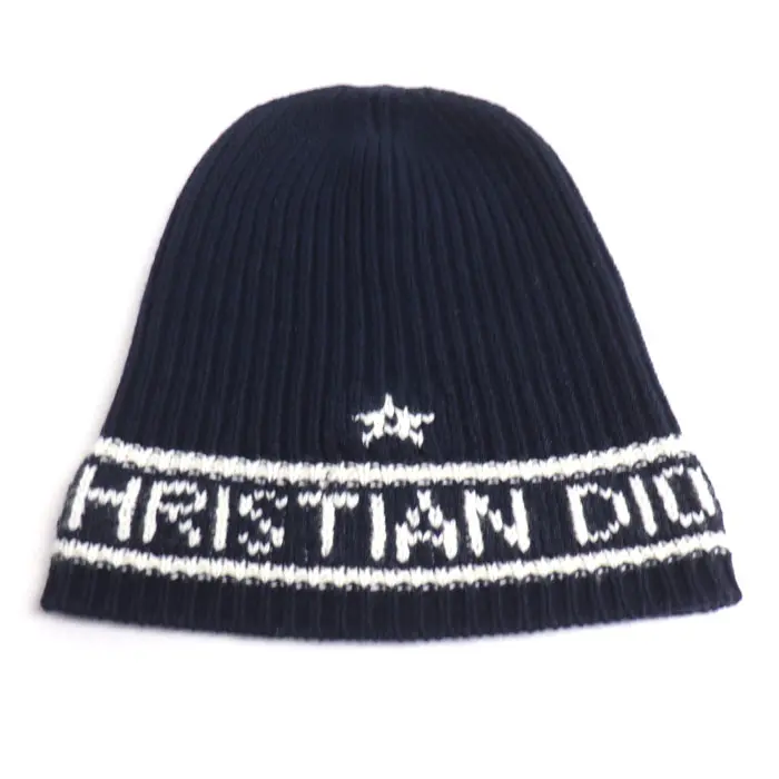 Pre-owned Dior Wool Small Leather Goods Knit Warm Letter Cashmere Beanie