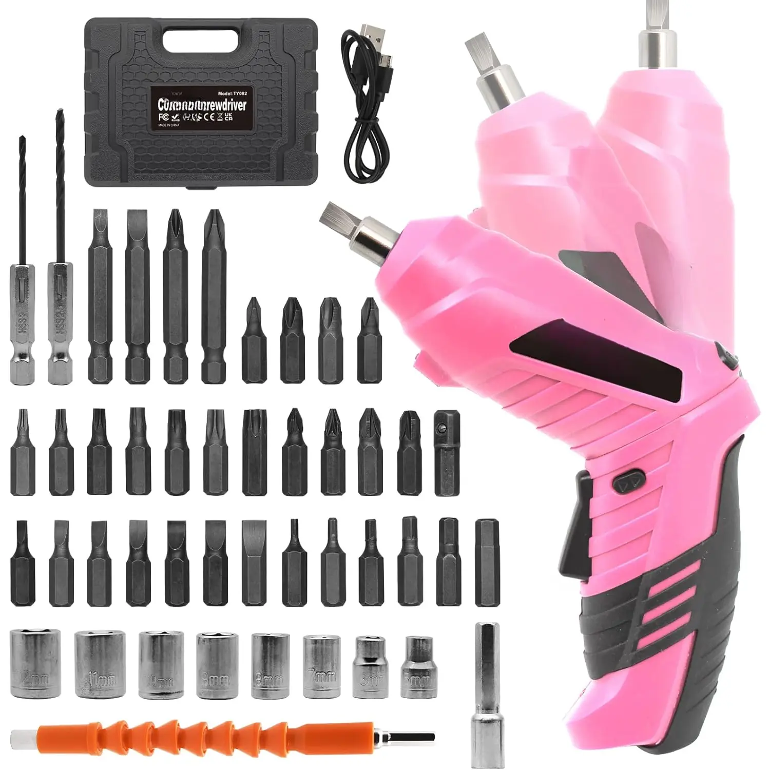 Lightweight Cordless Drill Set, 3.6V Rechargeable Wireless Power Tool with LED Light, 3Nm Screw Torque, USB Cable Charging, Multi-Count Accessories, Mini Carrying Case & User Manual