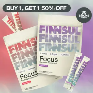 FINNSUL FOCUS Caff Strawberry & Passion Fruit 2-Pack Bundle Drink Mix with Cognizin, Magnesium, Biotin, Vitamin B for Energy, Hydration & Mental Clarity — Supports Memory, Concentration — Sugar Free, Low Calorie (30 Packets)