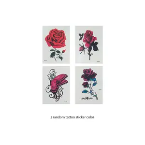 Free gift flower gloss packaging, including 1 bag, 2 hair clips, 1 headband, and 1 tattoo siticker makeup bag container set, suitable for women
