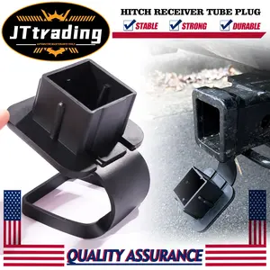 Black 2-Inch Trailer Hitch Receiver Tube Insert Plug, Universal Fit for Trucks, Cars, RVs, ATVs, Automotive Exterior Accessories, Trailer Covers