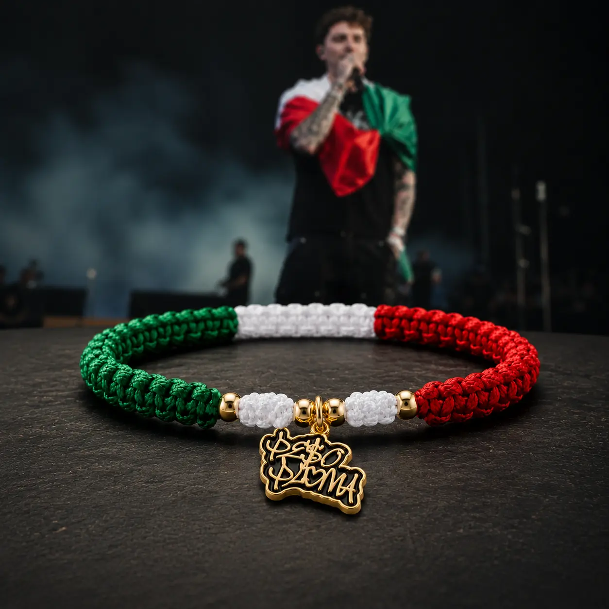Adjustable Mexican Flag Rope Bracelet for Men & Women