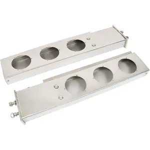 30 in Stainless Steel Mud Flap Hanger with Light Cutouts Spring Loaded 2 1/2 Pattern Replacement for Semi Trucks