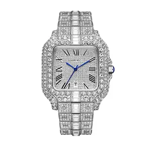 2026 New Luxury Full Diamond Watch for Men Women | Unisex Iced Out Roman Numeral Quartz Wristwatch | Super Sparkly Hip Hop Street Fashion Waterproof Timepiece | Perfect Gift for Valentine's Day Anniversary Christmas Birthday Party