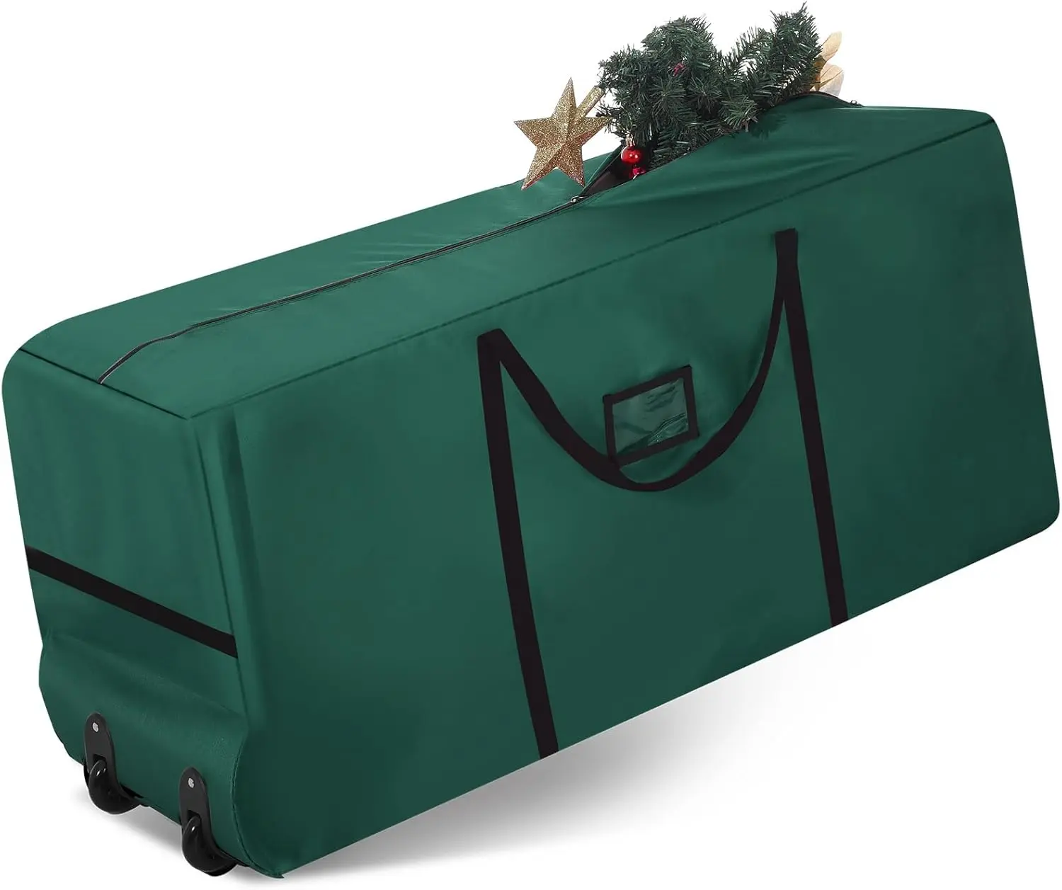 7.5Ft/9Ft/12Ft Heavy Duty Christmas Tree Storage Bag 900d Oxford Fabric with Wheels and Reinforced Handles, Durable Storage Box for Disassembled Holiday(12 ft,Green)