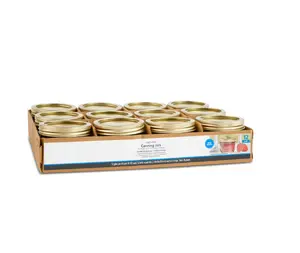 8 oz Glass Mason Jars 12-Pack Wide Mouth Half-Pint Jars with Lids for Candle Making & Homemade Gifts Ideal for Canning & DIY Projects