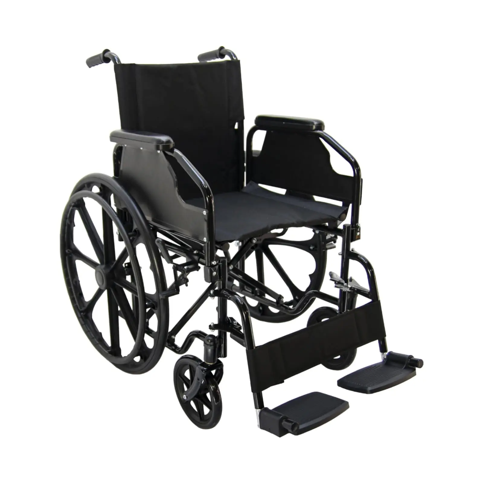 Portable Lightweight Folding Transport Wheelchair for Seniors – 16" Wide Seat, Turn over-Up Armrests, Swing-Away Footrests, Locking Handbrakes, Easy Travel Mobility Chair