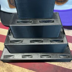 Military Challenge Coin Holder Display - Carbon Fiber Finish with 6 Compartments for Secure Storage and Easy Viewing