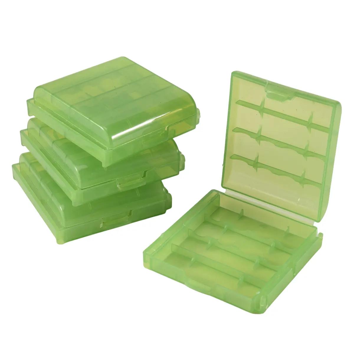 Automotive Car Interior Battery Organiser, 4-PCS Hard Storage Case for AA/AAA Batteries - Green