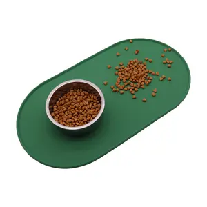 Silicone Pet Feeding Mat - Waterproof Non-Slip Dog Cat Bowl Placemat with Raised Edges, Anti-Overflow Food Grade Pet Mat for Messy Eaters