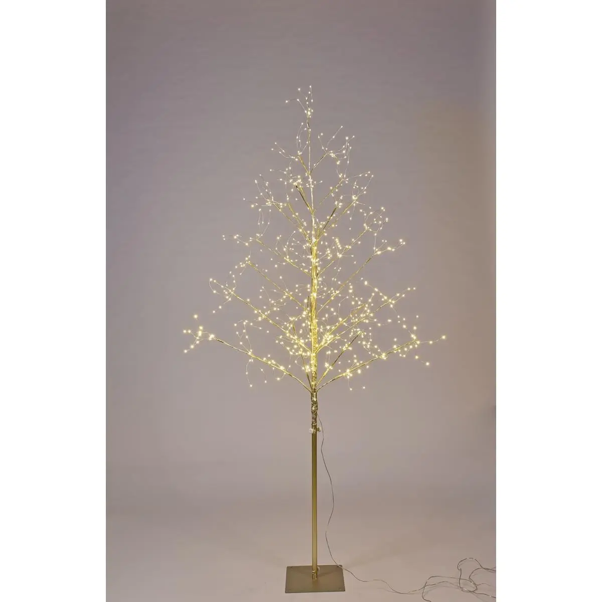 212 MAIN 5 ft LED Branch Christmas Tree - Gold Branches, Warm White LED Lights, Ornaments-Included, 5V Voltage, 10 lbs, Indoor Safe Decorative Festive Home Decoration Supply, Led Tree Decoration Christmas Decor, Fairy Lights Christmas Decor