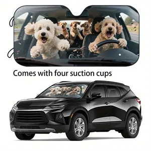 1pc Fun Car Sunshade 2 Sizes to Choose From, Holiday Gift Choice Car Windshield Sunshade, Your Car Stays Cool And Prevents Aging Inside The Car, with Four Suction Cups for Easy Installation, Foldable for Easy Storage, Fun Summer Gift, Car Accessories