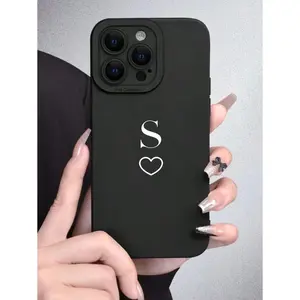 Letter Graphic Phone Case Compatible With  11, 13, 14 Pro Max