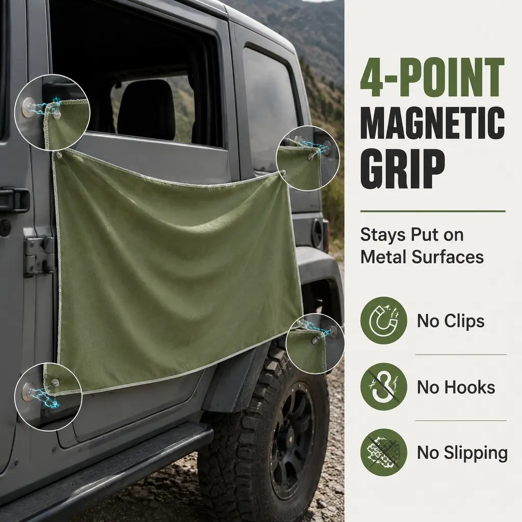 Windproof Magnetic Changing Towel, Sand-Free Quick-Dry Towel For Beach & Camping，76*190cm