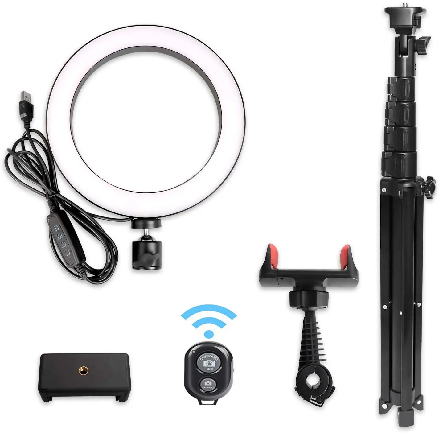 Beauty Ring Light with USB Power Supply and Remote Operation - Phone, Alloy