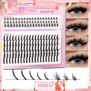YIDUO Lash Clusters and Bottom Lashes Wispy Eyelash Clusters D Cluster Eyelash Extensions Spike Individual Eyelashes Spikes Lash Clusters Volume False Eyelashes (5-6-7mm, 12-14-16-18-20mm)