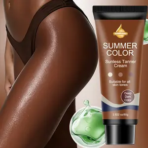 SUMIFANG No Sunlight Tanning Cream 80g | Collagen Peptides + Vitamin C + Salicylic Acid, for a quick and even deep bronze tan | Moisturizes without patchiness, repairs elasticity while tanning | Long-lasting and non-fading color