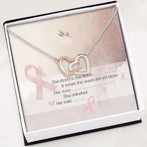 Necklace For Women Girl “ Inspiring For Cancer “ Cancer Survivors Gift Necklace, Friendship necklace, matching sets, BFF gifts, meaningful jewelry, best friend forever