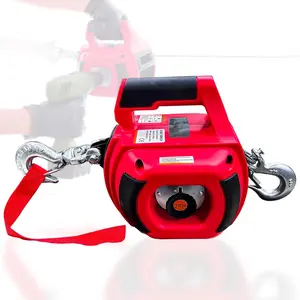 Portable Drill Winch 1000LB Pulling Capacity with 40  Alloy Steel Wire Rope, Hand Winch for Lifting & Dragging