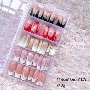 140 Pcs Short French Nail Set, Reusable Full-Adhesive Toe Nails, Multi-Color Glossy Fake Nails, Ideal for Daily Use, Parties, Weddings, Travel