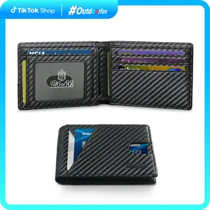 Zitahli Minimalist RFID Blocking Leather Bifold Men Wallet Card Holder with Gift Box Cartera Para Hombre Outdoorfun