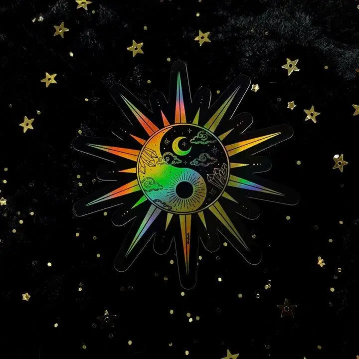 Crystal Yin Yang Holographic Sticker by Moonstruck Crystals