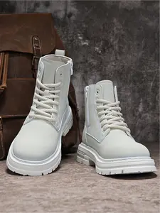 Men's Fashion Hiking Boots: Must-Have for Stylish Guys, Textured Utility Style, Thick-Sole Non-Slip Hardcore Vibe, Autumn & Winter New Arrival, Anti-Slip, Breathable & Closed, Perfect for Daily Wear, Walking Shoes | Overseas Bestseller
