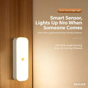 2026Smart Motion Sensor Night Light USB Rechargeable Wireless Magnetic Auto On/Off 120° Sensing Angle 3m Range Eye-Care Glow for Bedroom & Closet outdoorfun