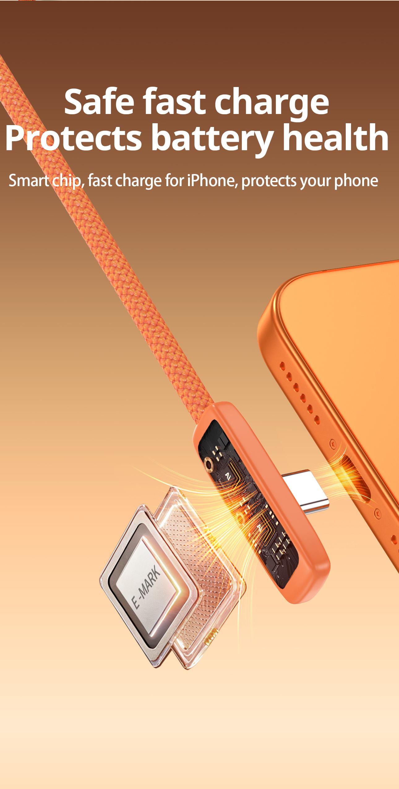 45W ultra-fast charging gaming cable—doesn’t obstruct hands while gaming; compatible with Apple 15/16/17 data cables; suitable for convenient office chargers and convenient iPhone tablets chargers; compatible with Samsung; available in packs of 1, 2, or 3