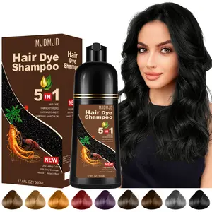 Natural Black Hair Dye Shampoo 5-in-1 – Instant Black Colour in Minutes, Long-Lasting Grey Coverage, 5-in-1 Herbal & Ammonia-Free Formula for Scalp Care – 500ml Semi-Permanent Bubble Hair Dye for Men & Women