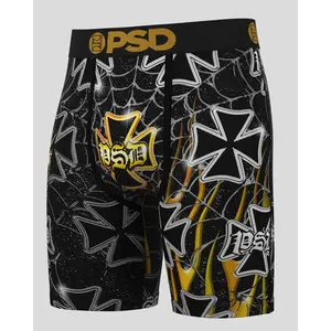 PSD Mens Golden Cross Boxer Brief - Standard Length 7 Inch Inseam, Soft and Breathable Poly Blend Fabric