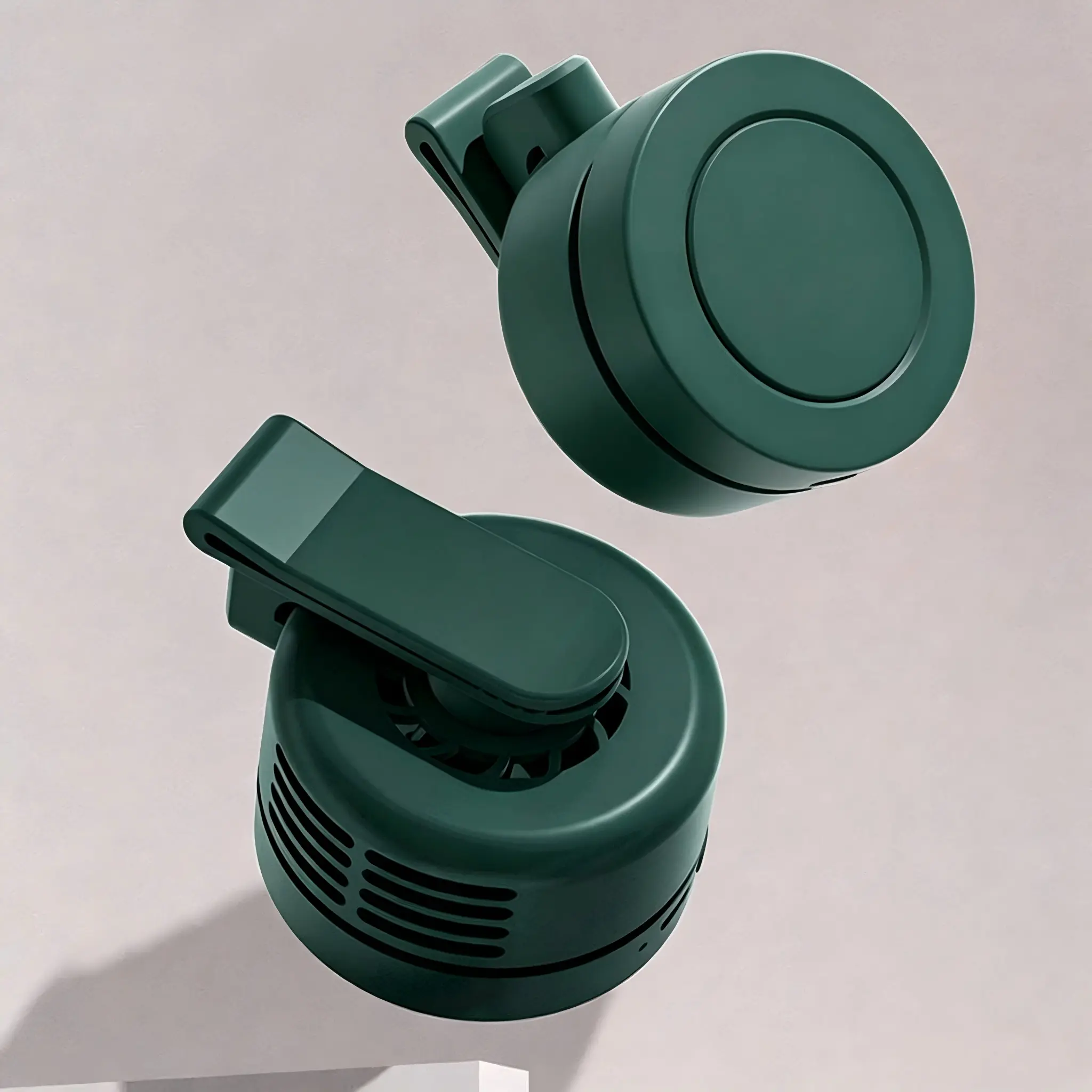 Clip-on USB Portable Mini Fan — Wearable Neck Fan,Rechargeable Personal Cooling Fan with 3 Wind Speeds and 360° Adjustable Clip — Suitable for Hats,Shirts,Belts,Bags,Travel,Outdoors,and Office Use (Green)