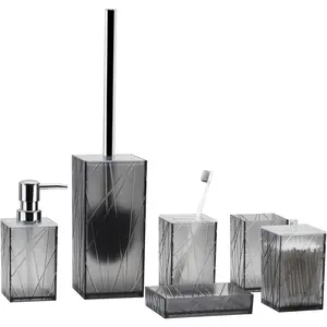 6 Pcs Bathroom Accessories Set,Including Soap Dispenser,Toothbrush Holder & Cup,Soap Dish,Toilet Brush & Holder,Christmas Party Valentine's Day Gifts,Hand Tools Kits