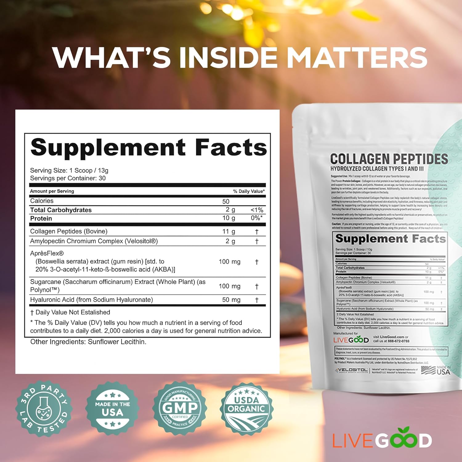 LIVEGOOD Collagen Peptides – Hydrolyzed Collagen Powder with Hyaluronic Acid | 30 Servings LIVEGOOD Collagen Peptides – Hydrolyzed Collagen Powder with Hyaluronic Acid | 30 Servings