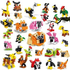 HOGOKIDS 60 Kinds Party Favors for Kids, 20 Pack 3-in-1 Animals Building Block Toy Sets for Goodie Bags Stocking Stuffer Classroom Prizes Birthday Christmas Easter Gifts for Boys Girls Ages 6-12+