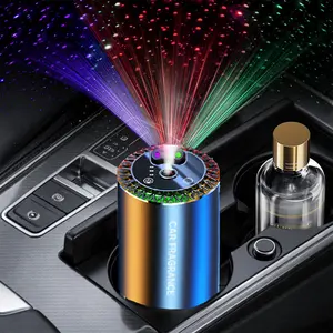 Smart Car Air Freshener with 3 Color Starry Sky Projection & 50ml Perfume, Auto ON/Off, 3 Mode Adjustable USB Rechargeable Aroma Diffuser