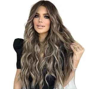 H M D 26in Heat Resistant Synthetic Full Machine Wig, Long Middle Part Wavy Style, Natural Looking Hair Replacement for Party & Daily Use,summervibes