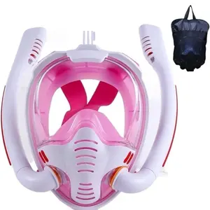 Snorkeling Mask Double Tube Silicone Full Dry Diving Mask for Adults Swimming Gear with Comfortable Fit and Clear Vision