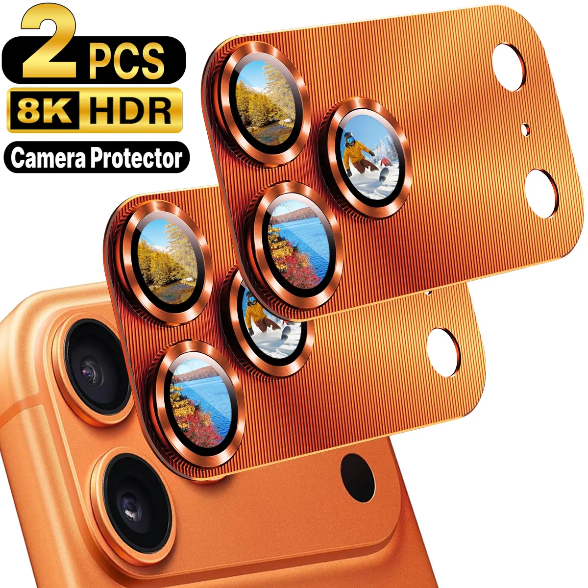 2 Pack Full Coverage Camera Lens Protector for iPhone 17/16/15 Pro Max, Pro, Plus, Air – [Upgrade 4th Gen] Integrated HD Tempered Glass, Anti Scratch, Strong Adhesion, Case Friendly