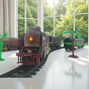 Hypnotic Steam Train ASMR🚂| Realistic Smoke You Control!No Remote Needed🎄| STEM Certified Toy + LED Night Show| Perfect Gift for Sensory Kids 6-12 yr boy 3+ year girl toy  gifts