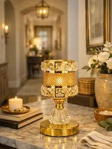 GoldenCrystal Round Electric Fragrance Oil Warmer & Night light